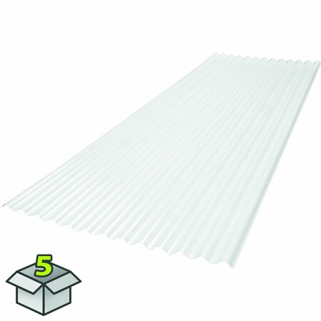 SUNSKY 6 ft. 2.67 LP Polycarbonate Roof Panel in White Opal, 5PK 401025
